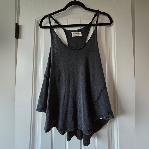 NWT Free People Lo Lo Washed Black Boho Coastal Vacation Swing Tank Oversized S - Picture 3 of 14
